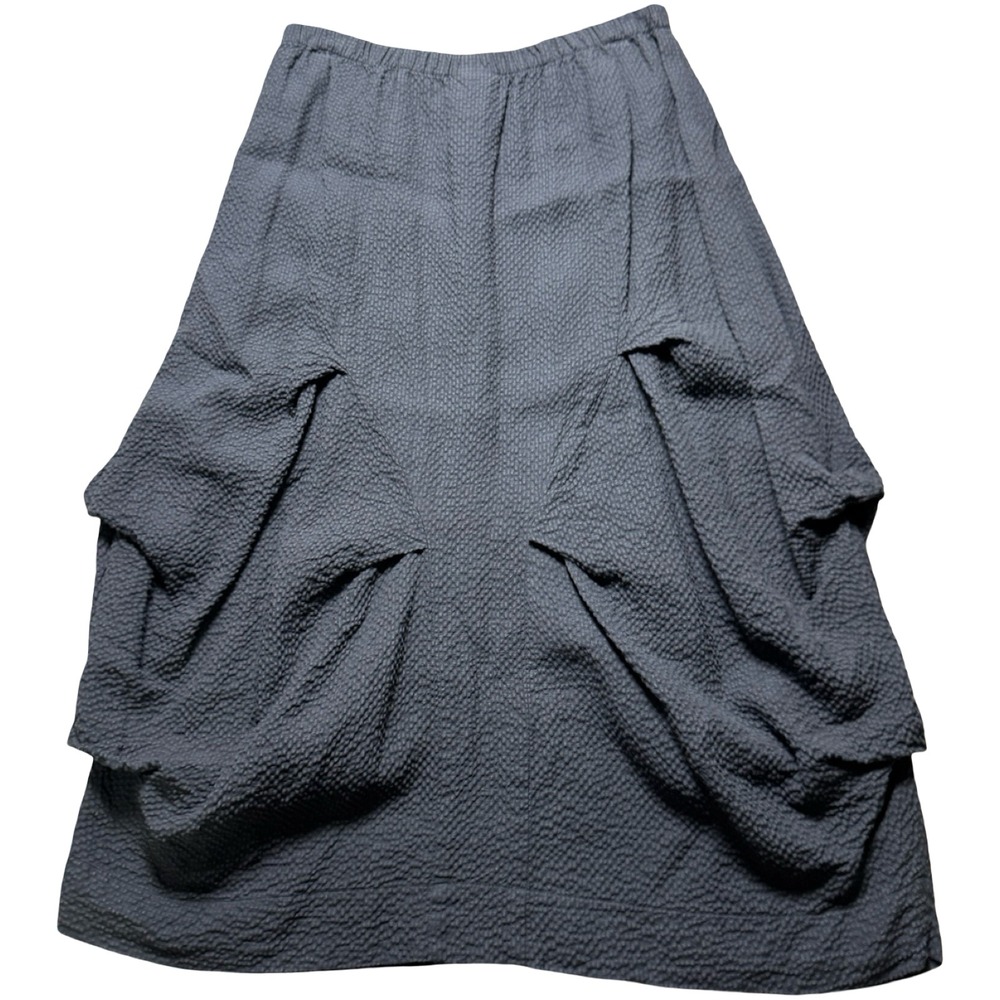 Niche Nilgun Derman Skirt Womens Small Gray Pixel Linen Blend Good Avant Garde - Picture 2 of 6